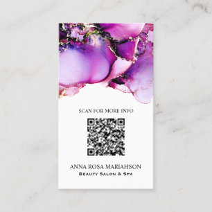 Carte De Visite *~* Magenta QR CODE Yummy Gold Gilded AP29