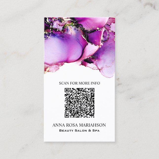 Carte De Visite *~* Magenta QR CODE Yummy Gold Gilded AP29  (Devant)