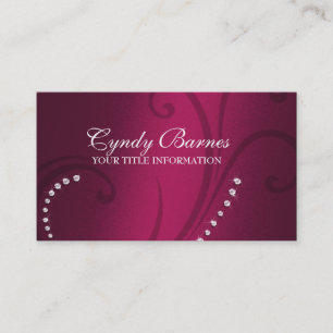 Carte de visite Magenta rose Shimmer et cristaux