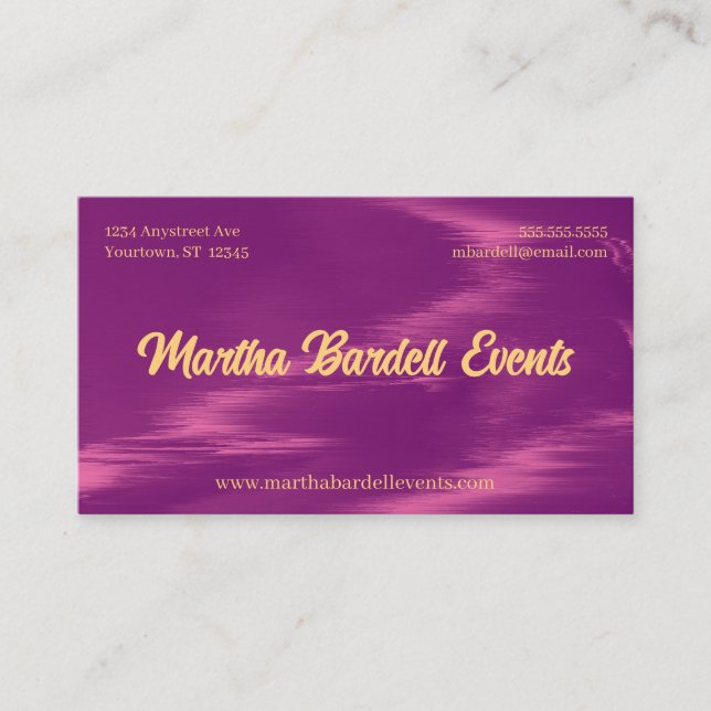 Carte De Visite Magenta Shimmer Event Planner Stylist (Devant)