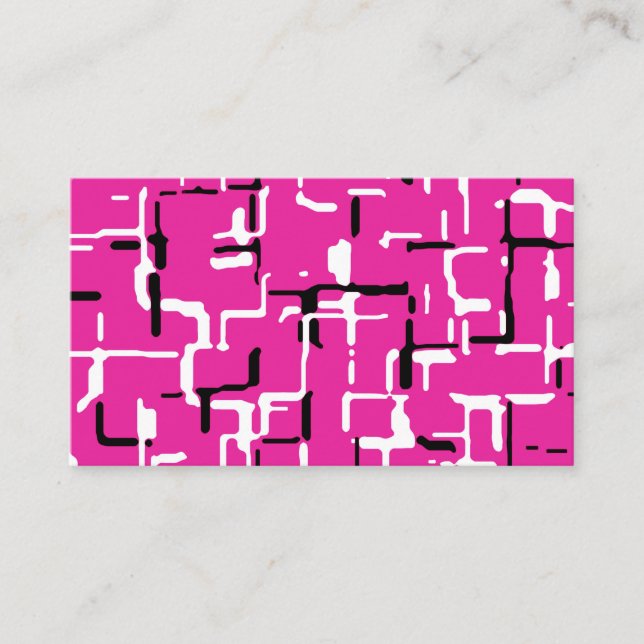 Carte De Visite Magenta violet rose noir Motif blanc (Devant)