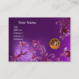 Carte De Visite MAGIC BERRIES MONOGRAM, améthyste violet orange