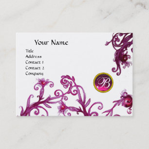 Carte De Visite MAGIC BERRIES MONOGRAM, rouge rubis rose