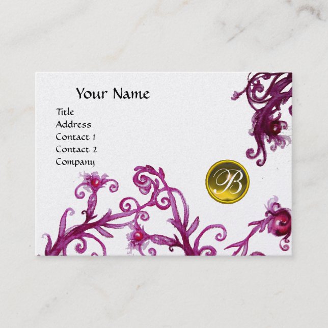 Carte De Visite MAGIC BERRIES MONOGRAM, topaze jaune platine (Devant)