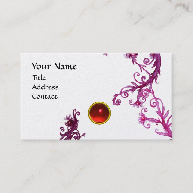 Carte De Visite MAGIC BERRIES MONOGRAM tourbillon perle rouge (Devant)