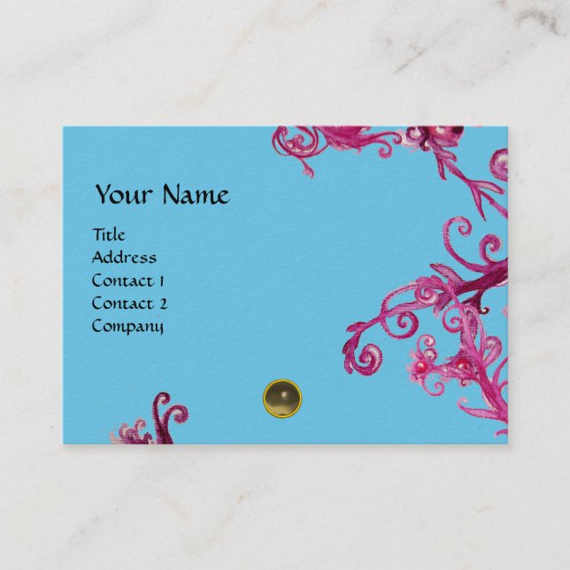 Carte De Visite MAGIC BERRIES  MONOGRAMME gemme grise (Devant)