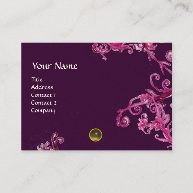Carte De Visite MAGIC BERRIES  MONOGRAMME gemme grise (Devant)