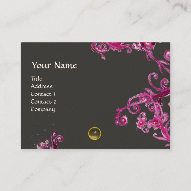 Carte De Visite MAGIC BERRIES  MONOGRAMME gemme grise (Devant)