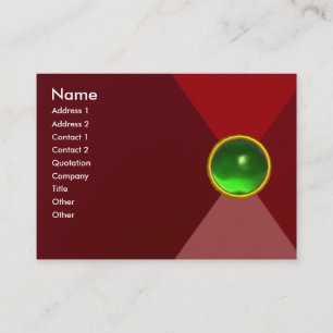 Carte De Visite MAGIC EMERALD, vert rose rouge vif