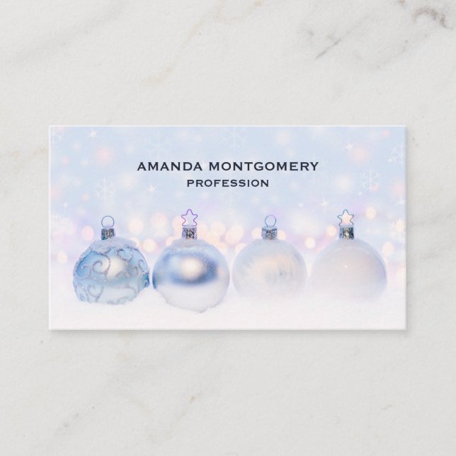 Carte De Visite Magical Metallic Christmas Balls (Devant)