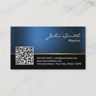 Carte De Visite Magicien Royal Blue QR Code