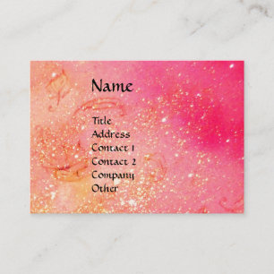 Carte De Visite MAGIQUE BUTTERFLY rose, fuchsia jaune or étincelle