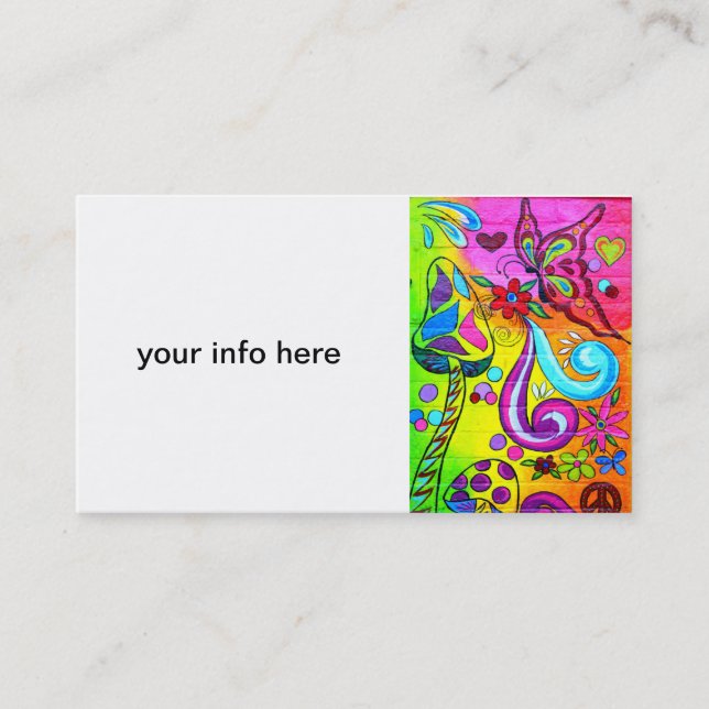 carte de visite magique hippie de champignon (Devant)