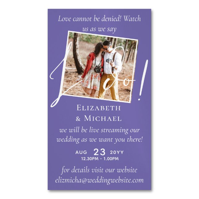 Carte De Visite Magnétique 25 x Mariage magnétique Livestreaming Enregistrer  (devant Vertical)