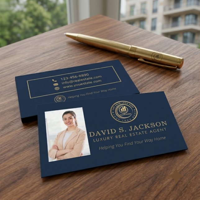 Carte De Visite Magnétique Agent immobilier | Marque de propriété de logo per (Créateur téléchargé)