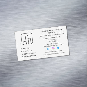 Carte De Visite Magnétique Agent immobilier Realtor New Home Médias sociaux