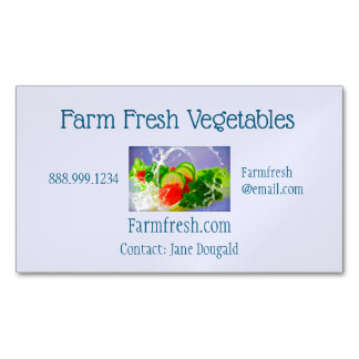 Carte De Visite Magnétique Agritourisme Légumes frais Jardinage biologique