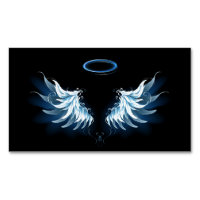 Ailes d'angle brillant bleu sur arrière - plan noi