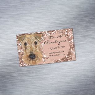 CARTE DE VISITE MAGNÉTIQUE AIRDALE TERRIER