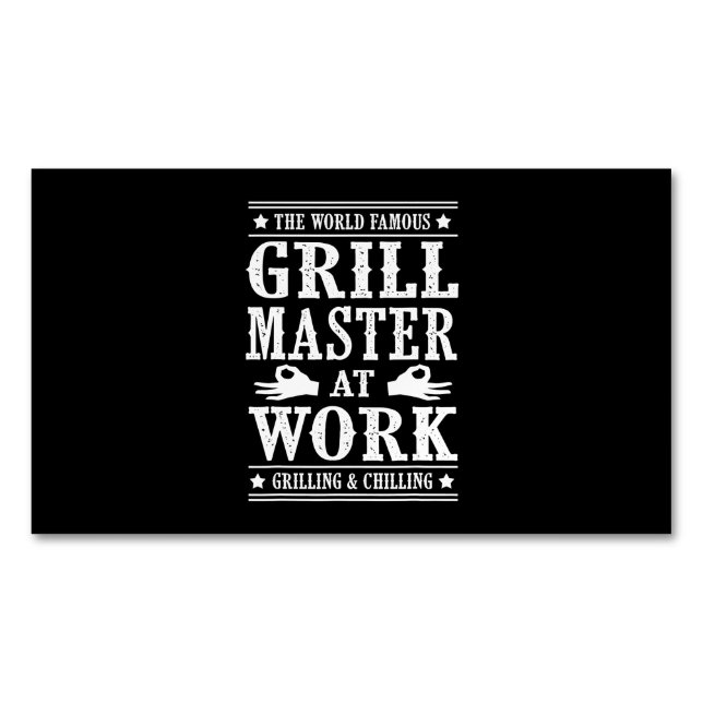 Carte De Visite Magnétique Amateurs de barbecue| Le Célèbre Grill Master Au T (devant)