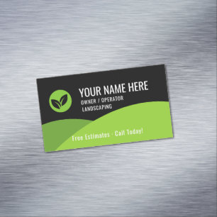 Carte De Visite Magnétique Aménagement Paysager et Entretien de Pelouse Moder