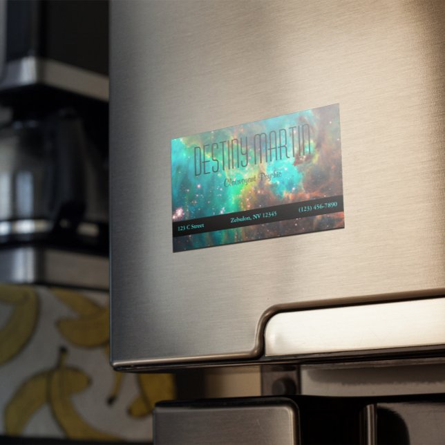 Carte De Visite Magnétique Aqua Green Celestial Photo Métaphysique (Create Your Own Aqua Green Celestial Photo Business Card Magnets)