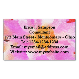 Carte De Visite Magnétique Aquarelle rose