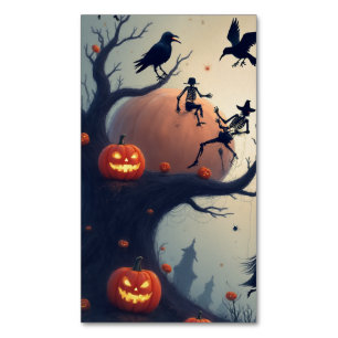 Carte De Visite Magnétique Arbre d'Halloween sinistre