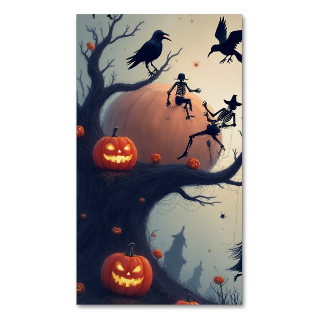 Carte De Visite Magnétique Arbre d'Halloween sinistre (devant Vertical)
