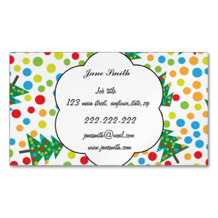 Carte De Visite Magnétique Arbres de Noël motif