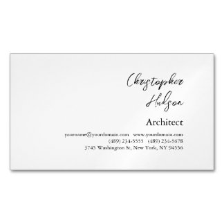 Carte De Visite Magnétique Architecte professionnel noir blanc