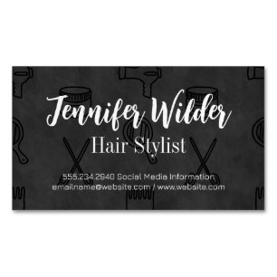 Carte De Visite Magnétique Arrière - plan de liste de cheveux