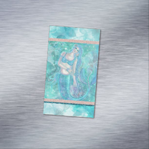 Carte De Visite Magnétique Art de sirène océanique par Renee Lavoie 