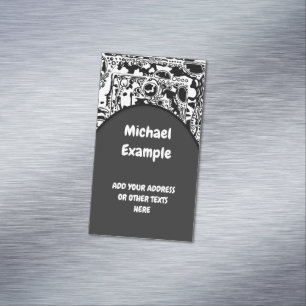 Carte De Visite Magnétique Art Géométrique Noir Et Blanc 25