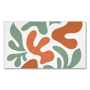 Carte De Visite Magnétique art mural abstrait vert sauge et terre cuite