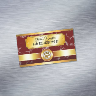 Carte De Visite Magnétique Assiette pour animaux de compagnie Empreintes de p