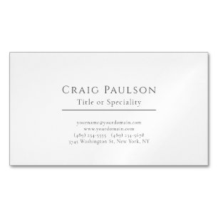 Carte De Visite Magnétique Attrayant Simple Professionnel Plain Minimaliste