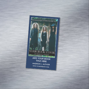 Carte De Visite Magnétique Auteur de l'écriture Promotion du livre Bleu ou Co