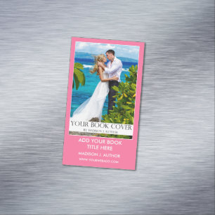 Carte De Visite Magnétique Auteur de livres de promotion rose