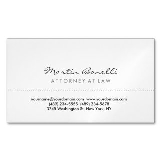 Carte De Visite Magnétique Avocat blanc à la loi Excellent Traditionnel Simpl
