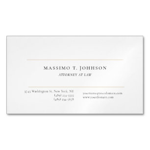 Carte De Visite Magnétique Avocat de droit classique minimaliste simple