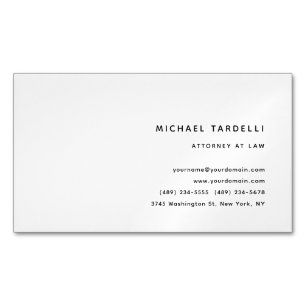 Carte De Visite Magnétique Avocat de droit Minimaliste Classique Professionne