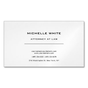 Carte De Visite Magnétique Avocat de droit minimaliste professionnel