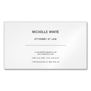Carte De Visite Magnétique Avocat de droit minimaliste professionnel
