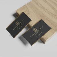 Avocat de droit - Simple balance et bordure dorée 