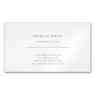 Carte De Visite Magnétique Avocat Droit Minimaliste Classique Pro