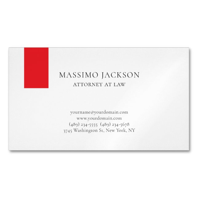 Carte De Visite Magnétique Avocat unique au barreau simple (devant)