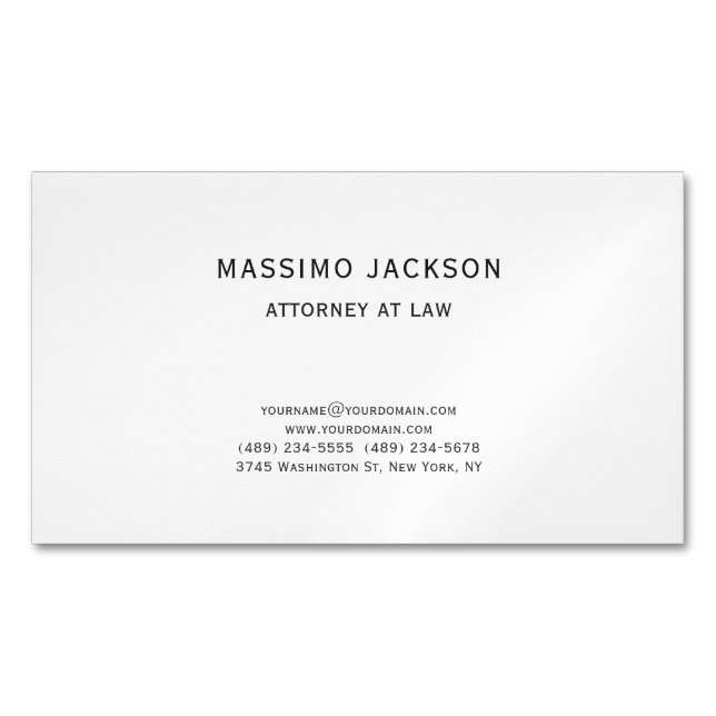 Carte De Visite Magnétique Avocat Unique Simple de Droit (devant)