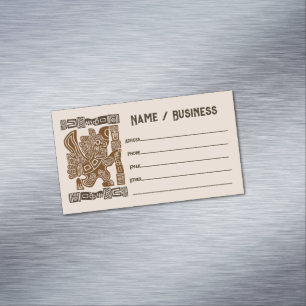 Carte De Visite Magnétique Aztec Eagle Guerrier Tribal Art antique