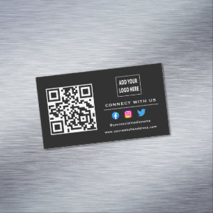 Carte De Visite Magnétique Balayage de suivi en noir blanc pour se connecter 